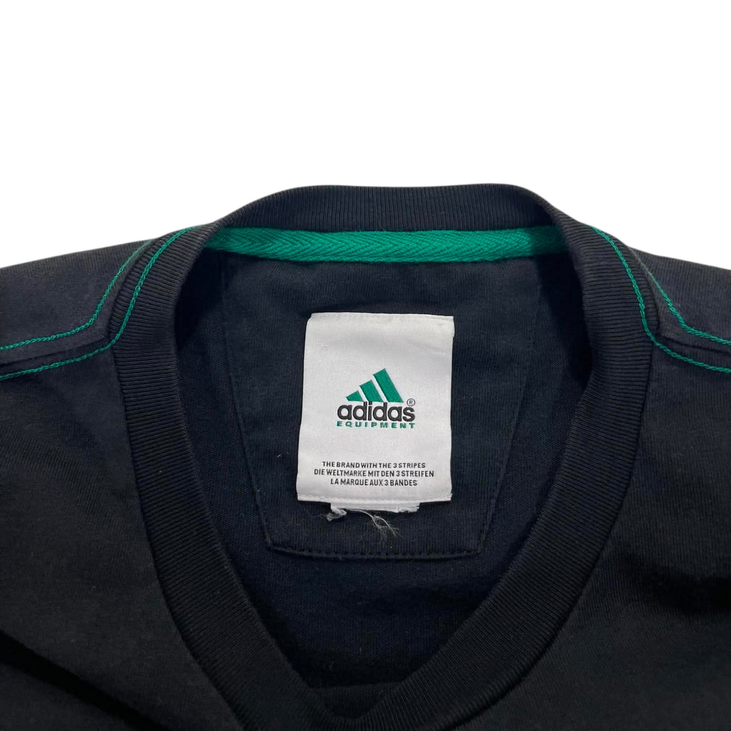 VINTAGE ADIDAS EQUIPMENT NAVY BLUE COTTON T-SHIRT (M)