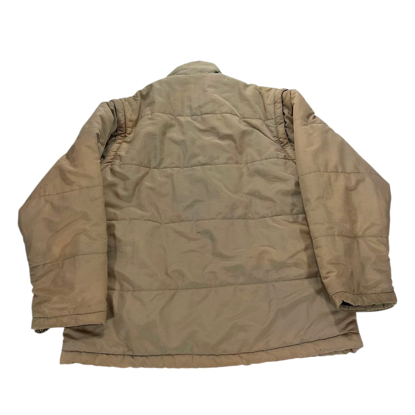 VINTAGE DETACHABLET SANDBAGS TAN PUFFER JACKET (S)