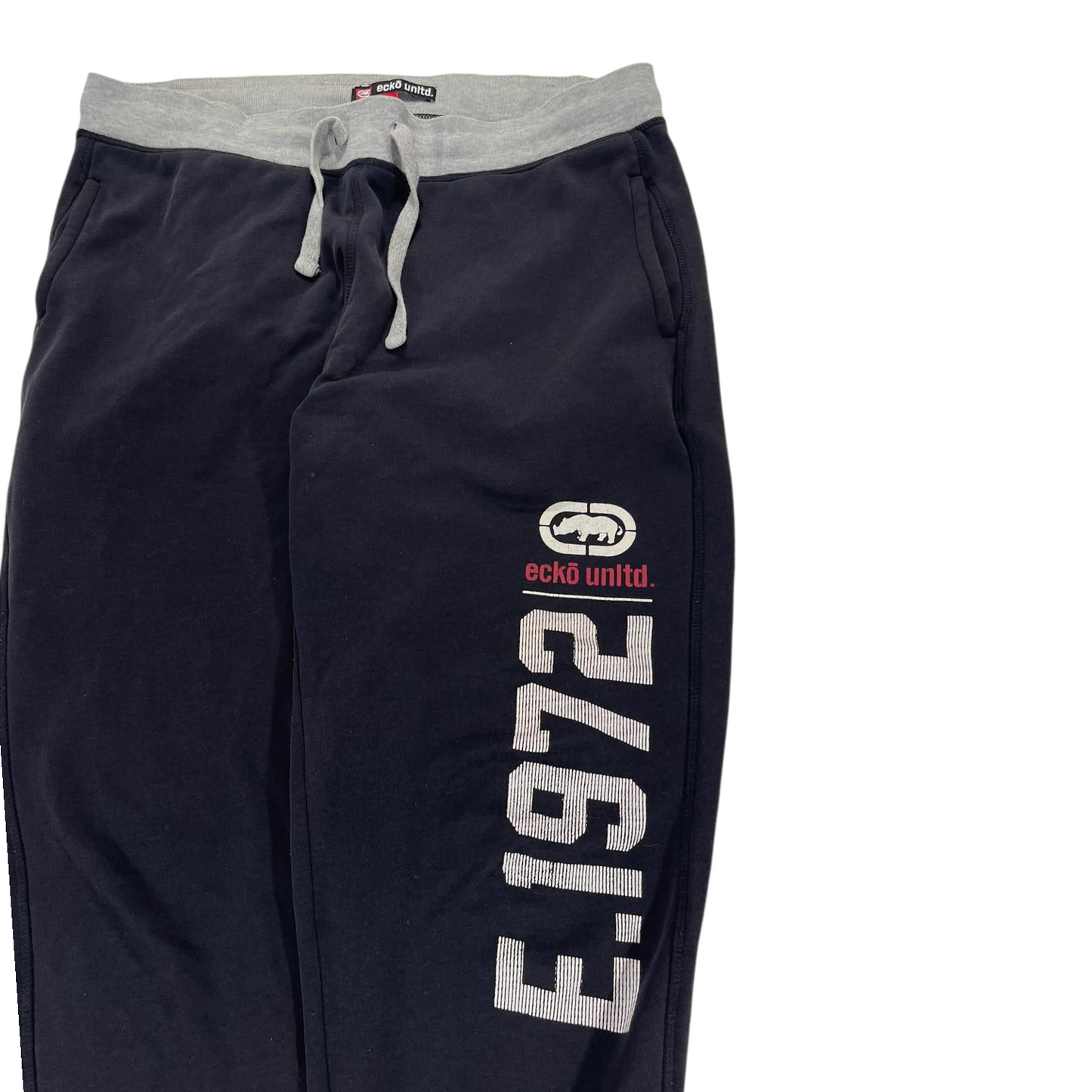 Y2K ECKO UNLTD SWEATPANTS WITH GREY WAISTBAND AND DRAWSTRING (L)