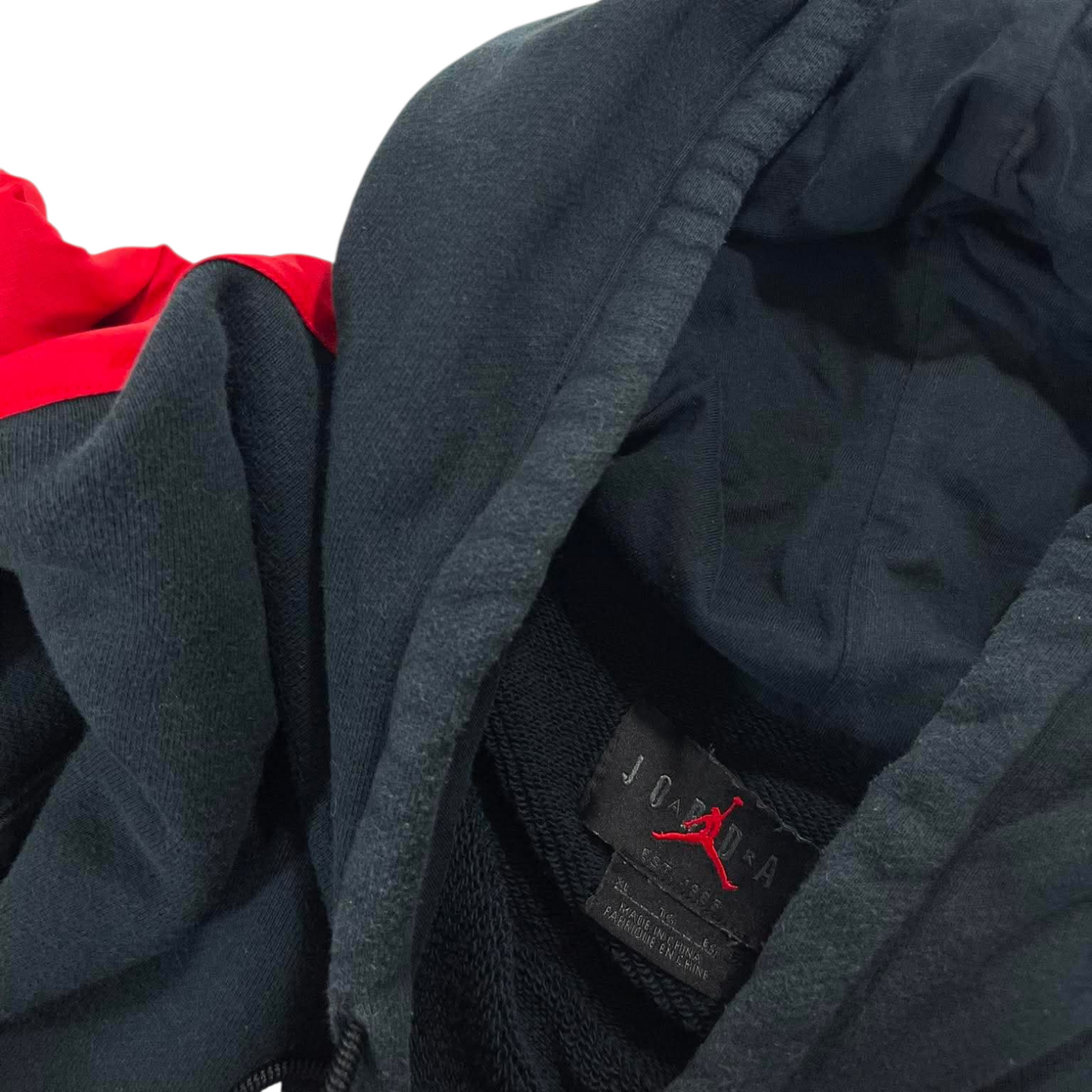 VINTAGE JORDAN BLACK AND RED HOODIE (XL)