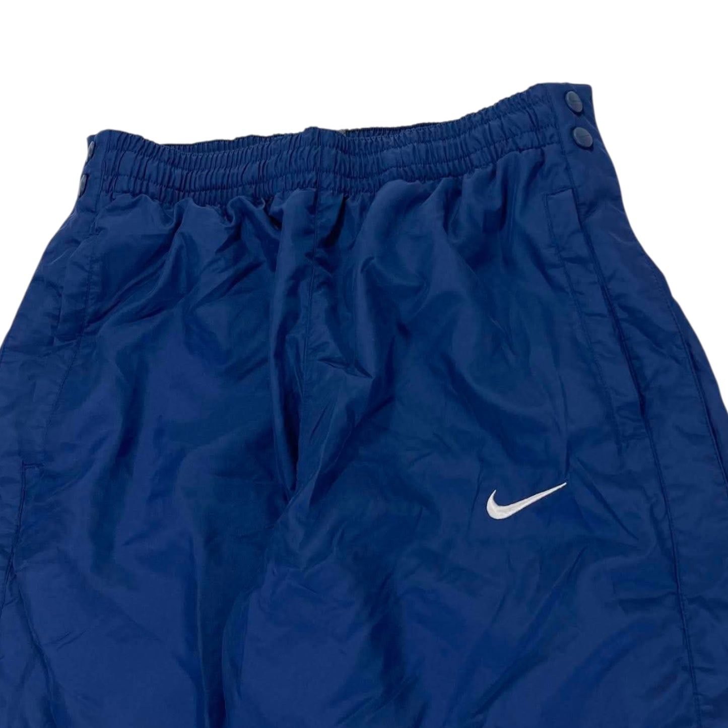 VINTAGE SNAP ON NIKE BLUE AND YELLOW TRACK PANTS (L)