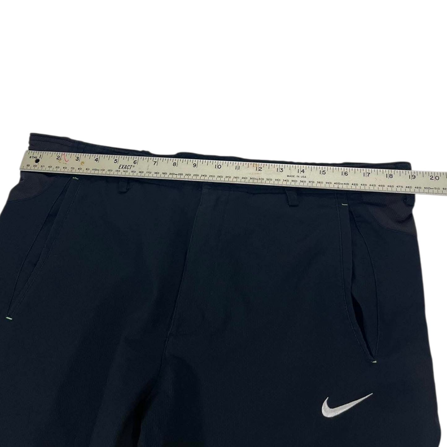 NIKE BLACK/GREEN TRACK PANTS (L) ³