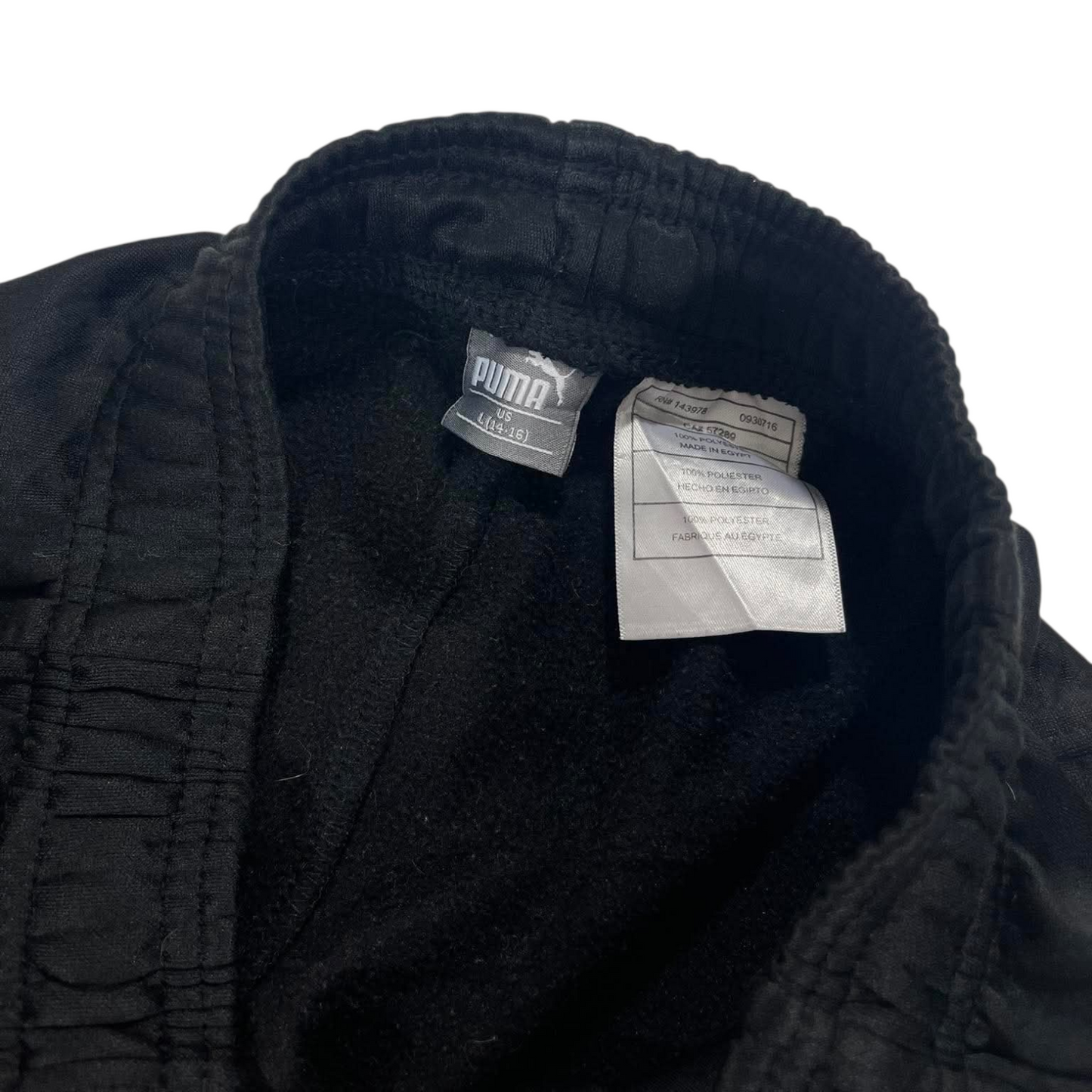 PUMA BLACK BAGGY TRACK PANTS (L)