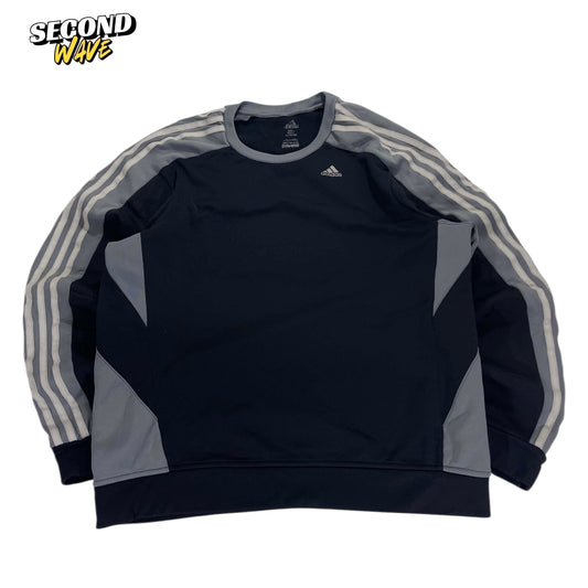 ADIDAS BLACK & GRAY POLYESTER SWEATSHIRT (L)