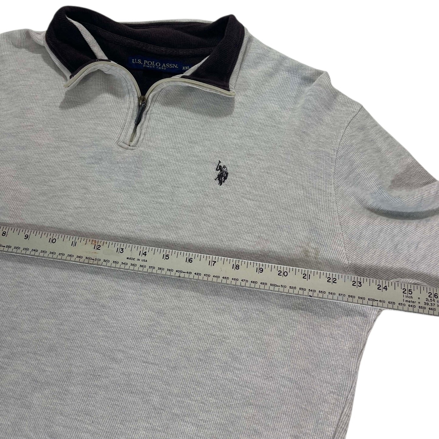 VINTAGE GRAY US POLO RALPH LAUREN QUARTER ZIP (XXL)