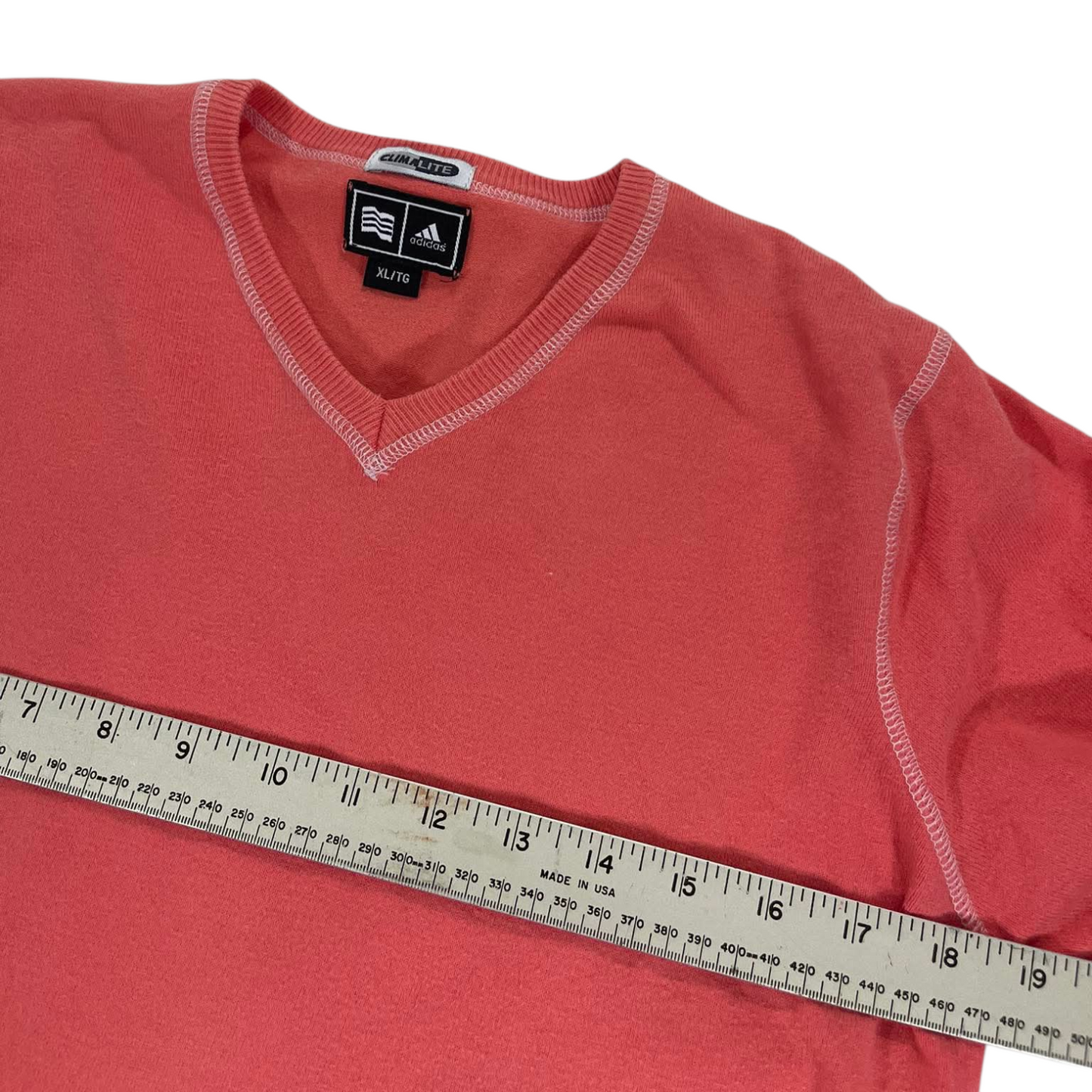 ADIDAS LONG SLEEVE SWEATER TOP WITH WHITE STRIPES (XL)