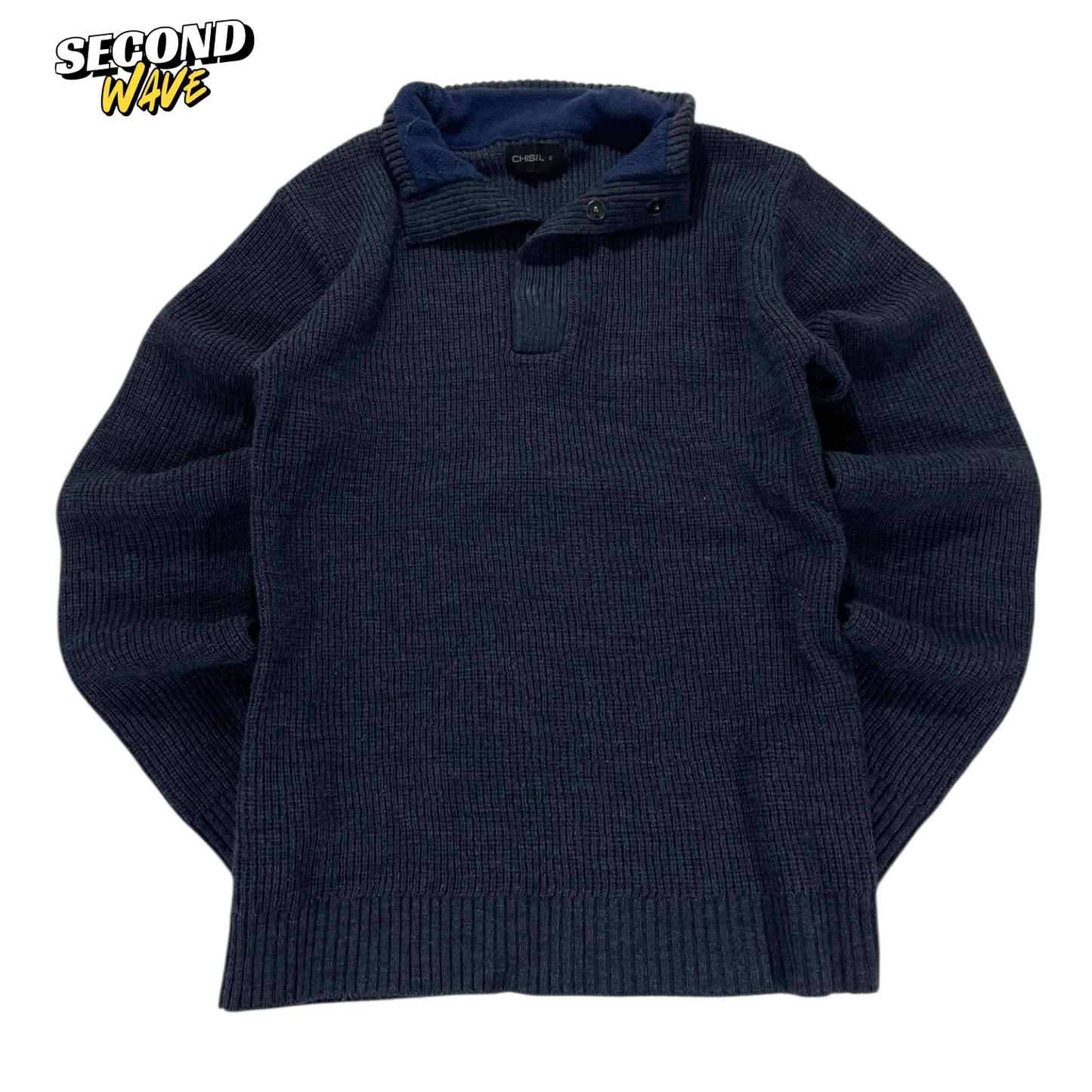 VINTAGE CHISEL LONG SLEEVE POLO SHIRT (S-M)