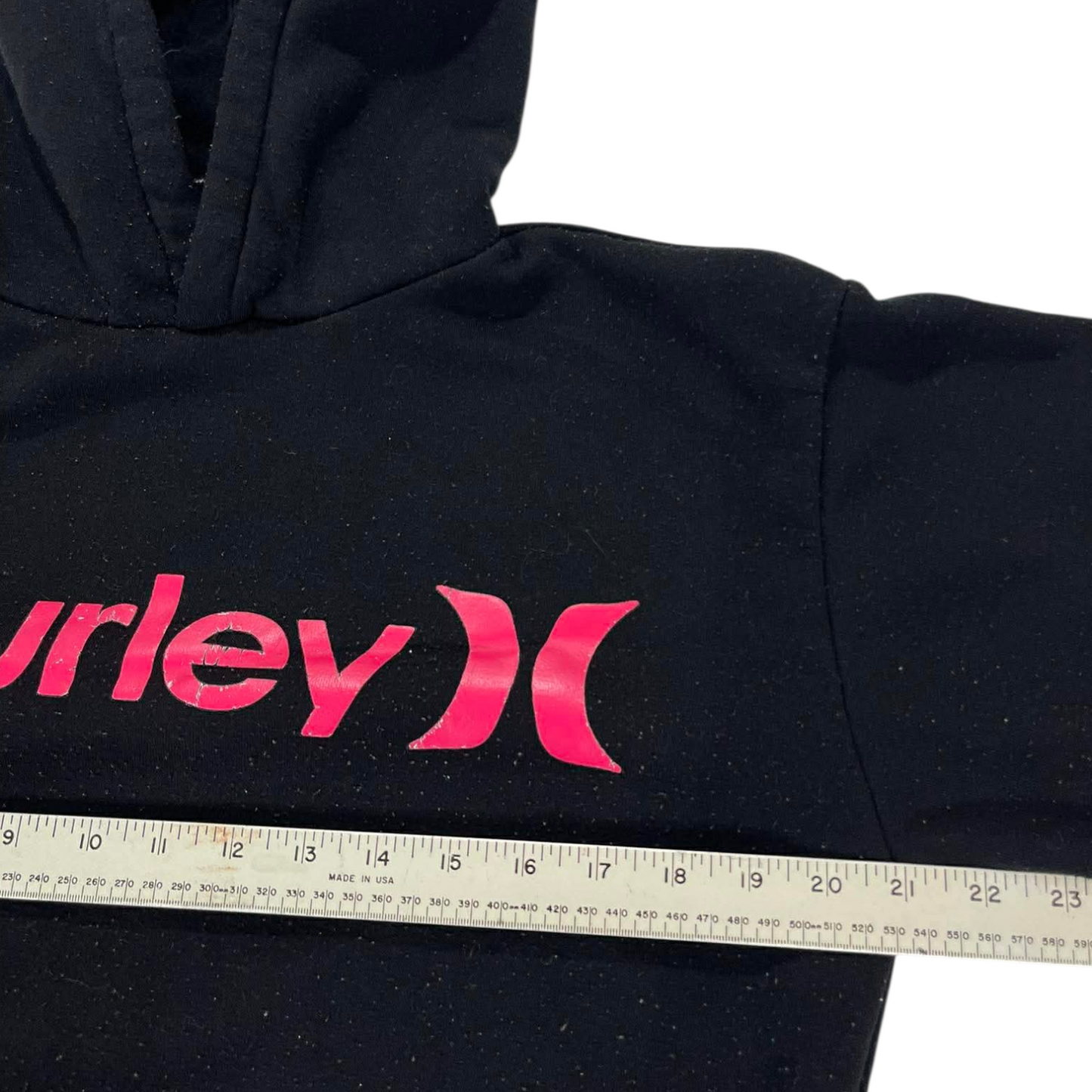VINTAGE HURLEY BLACK & PINK HOODIE (M)