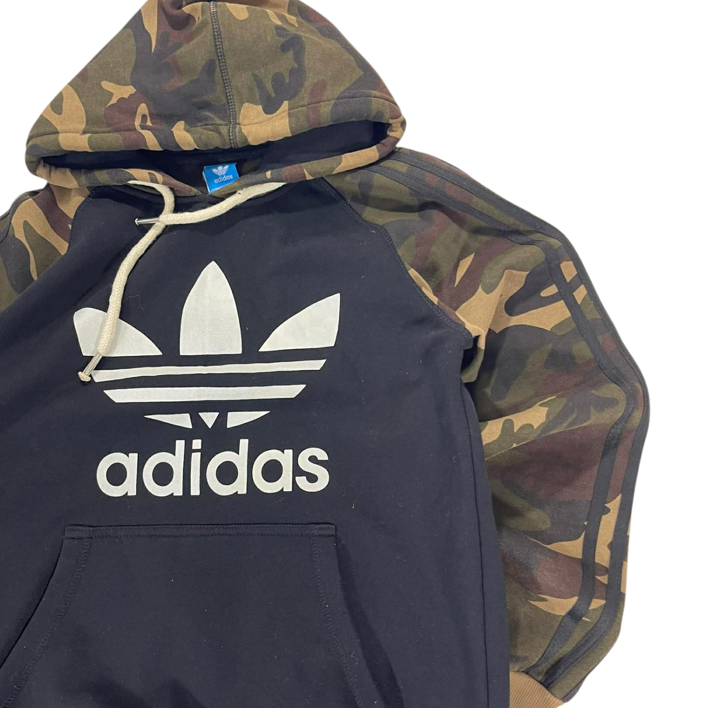 ADIDAS CAMO HOODIE WITH WHITE LOGO (M)