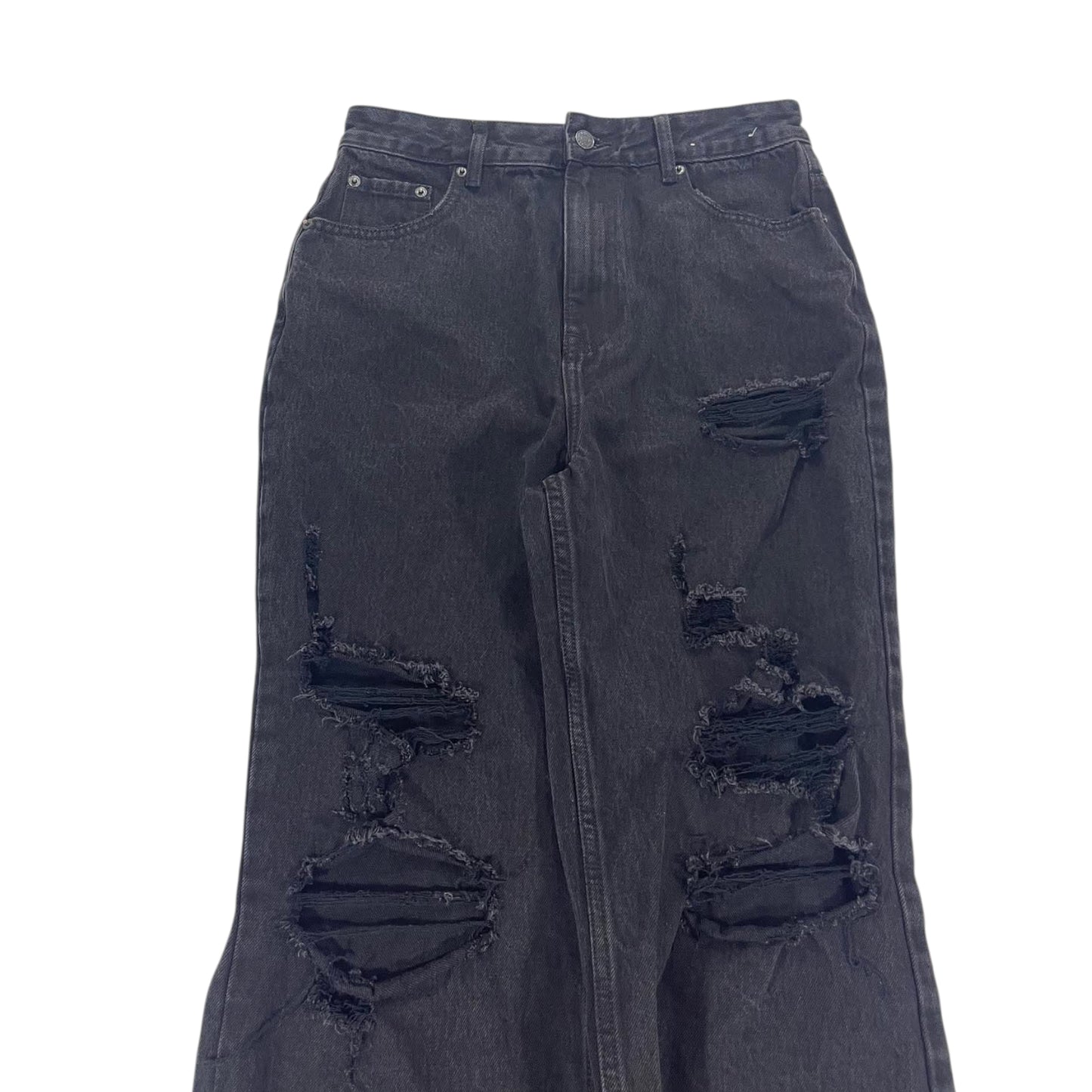 WOMEN GLASSONS BLACK RIPPED DENIM (UK12)