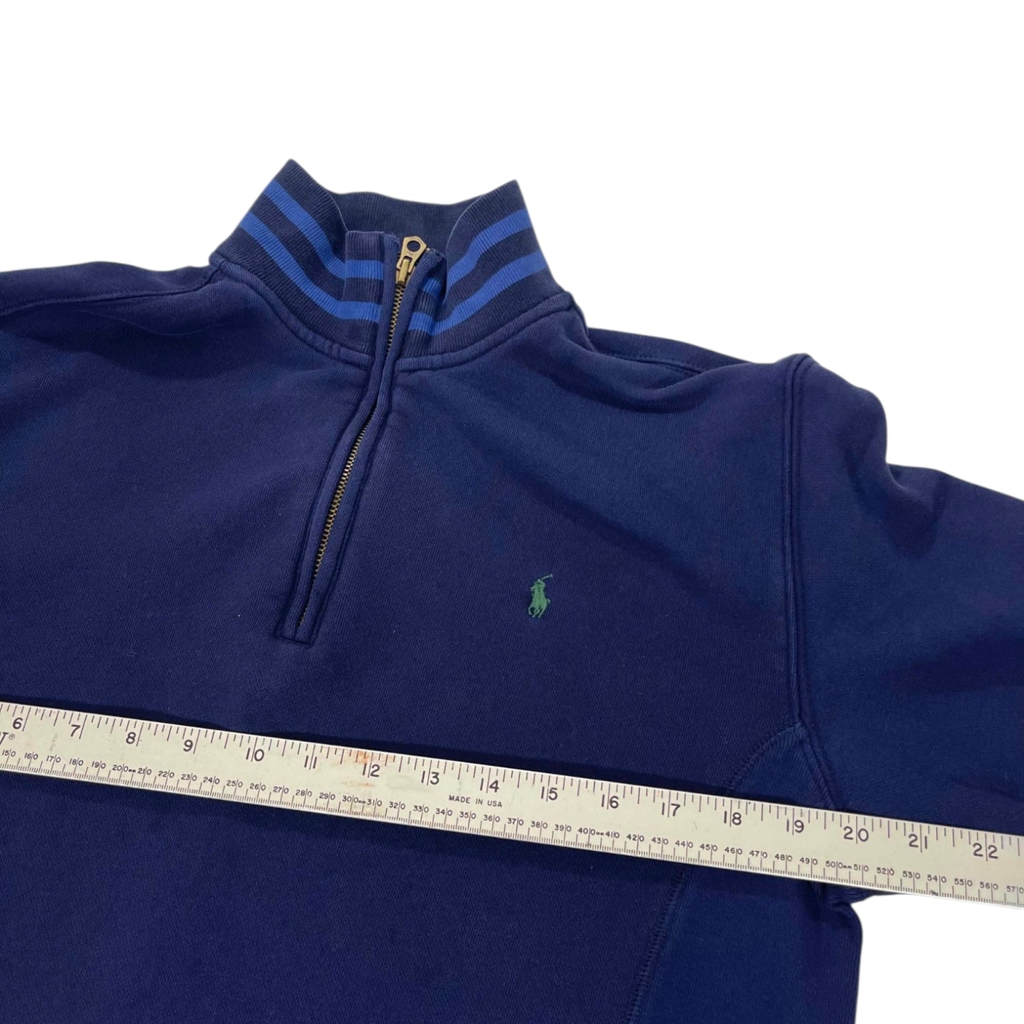 VINTAGE POLO RALPH LAUREN NAVY BLUE QUARTER ZIP (M-L)