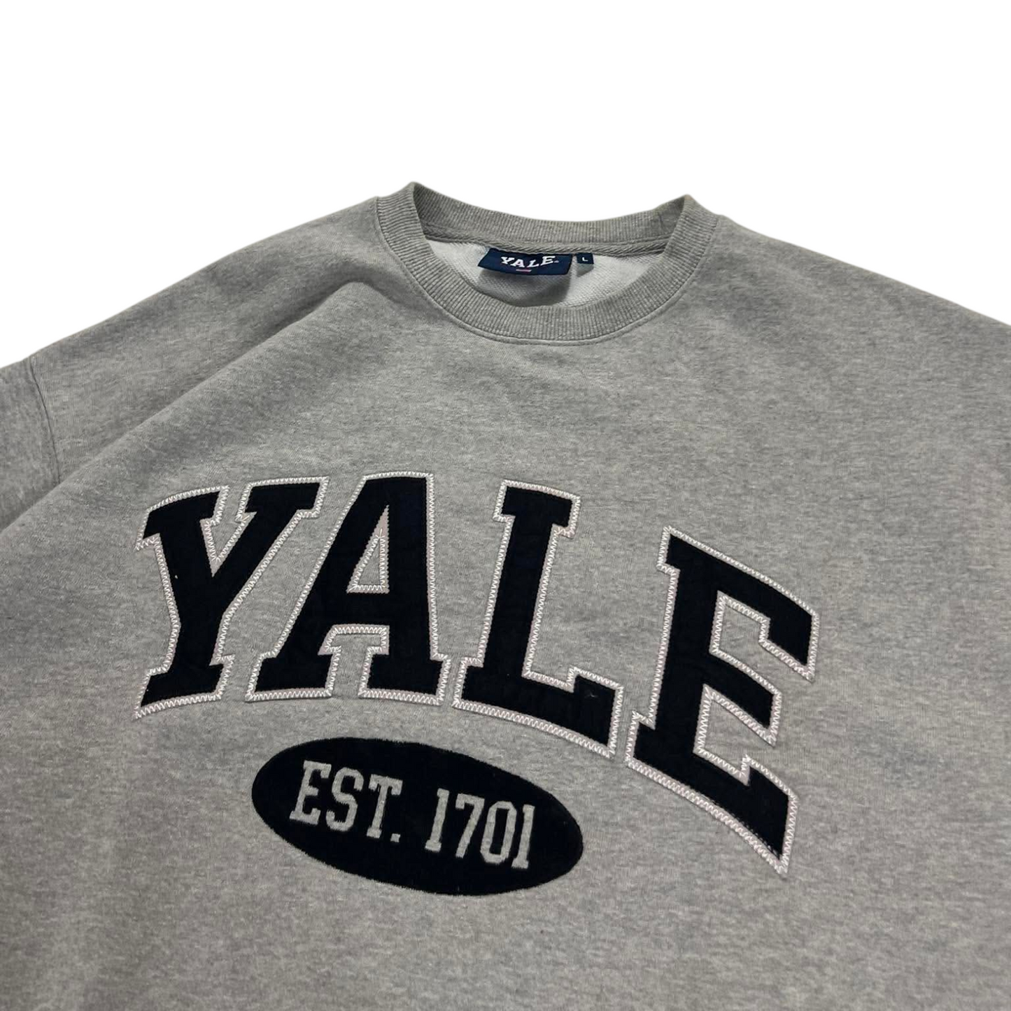VINTAGE EMBROIDERED YALE GREY CREWNECK (L)