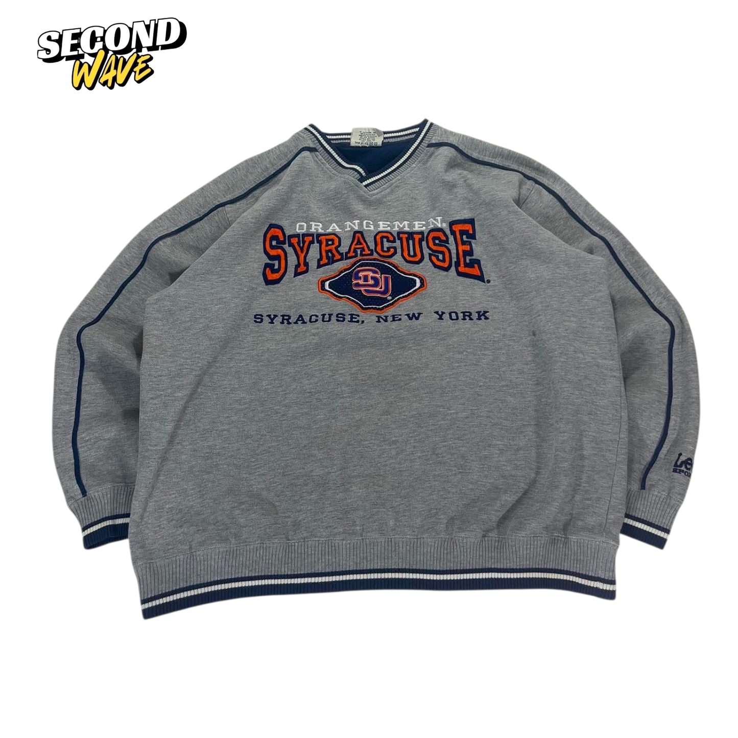 VINTAGE EMBROIDERED LEE SPORT SYRACUSE UNIVERSITY GREY CREWNECK (L)