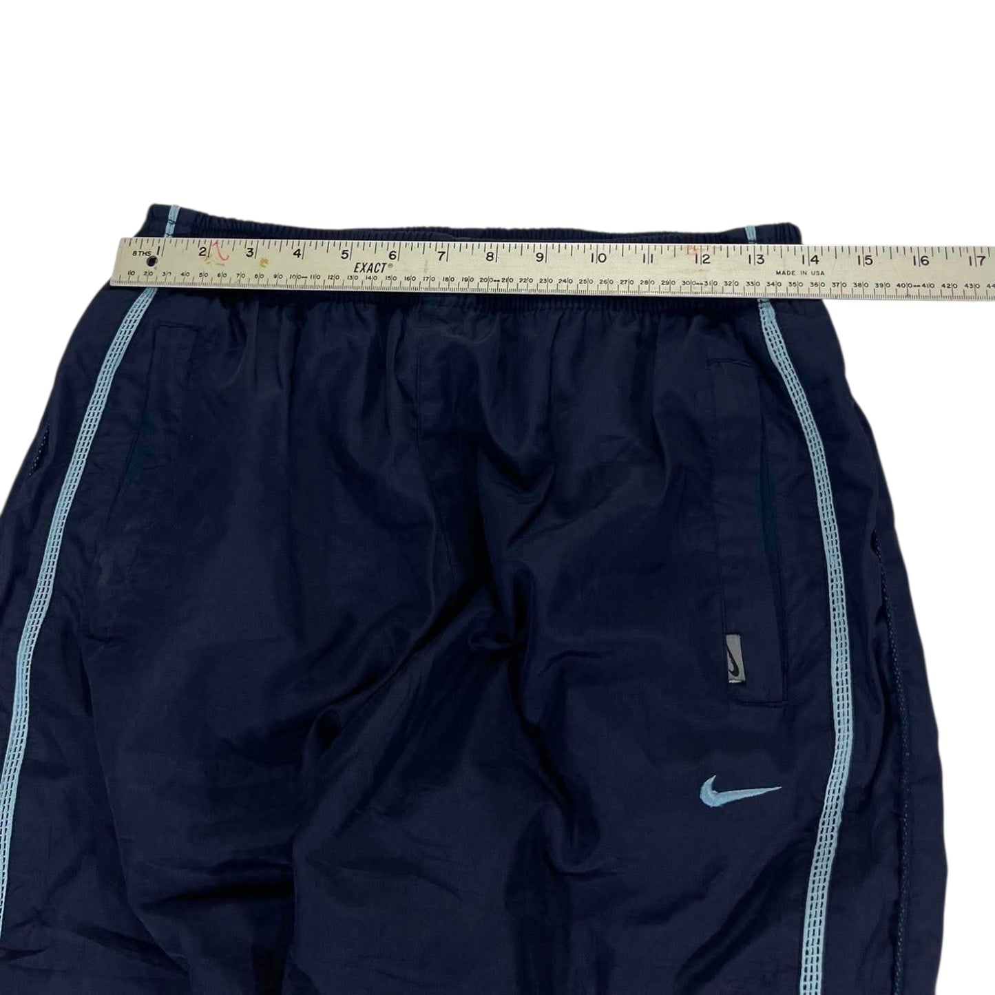 VINTAGE NIKE NAVY BLUE TRACK PANTS (L)
