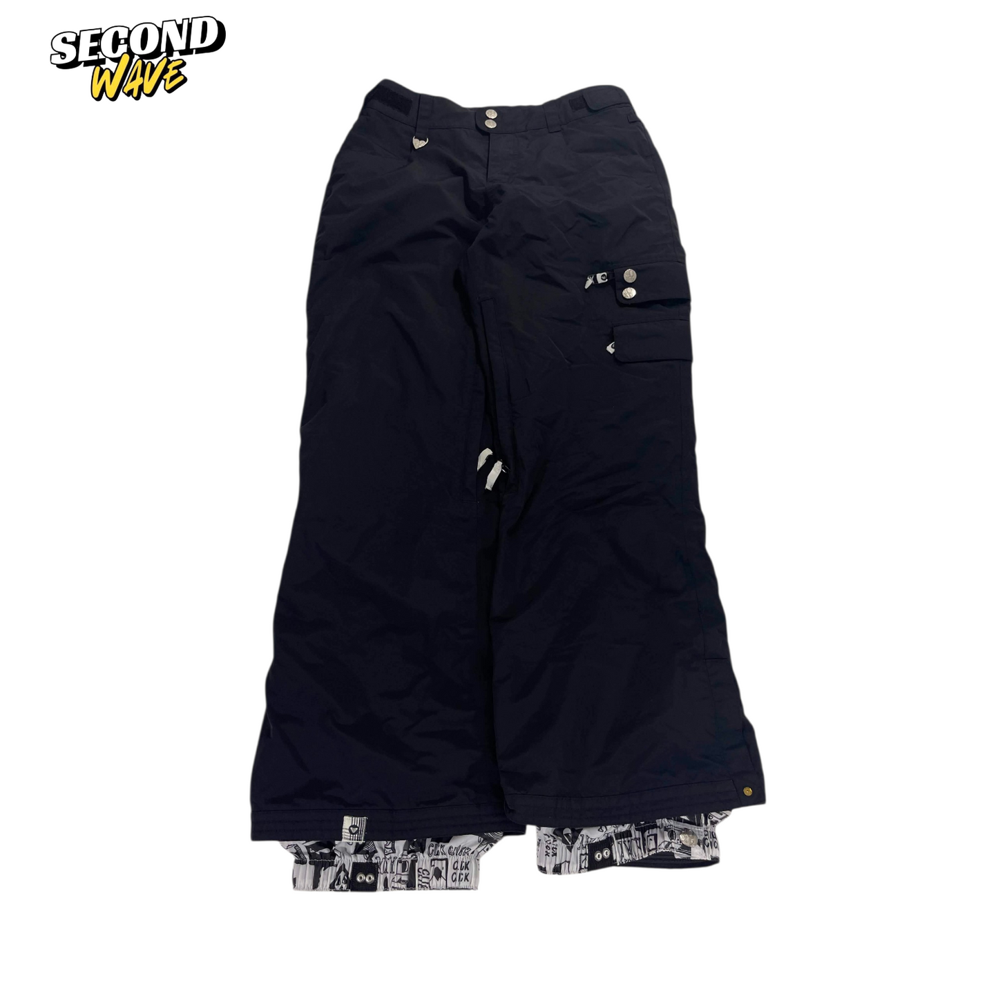 Y2K ROXY BLACK SNOW PANTS (M)
