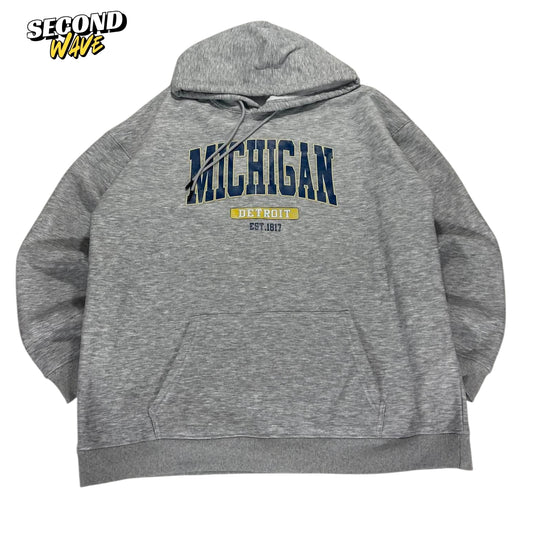 GREY UNIVERSITY OF MICHIGAN HOODIE (L-XL)