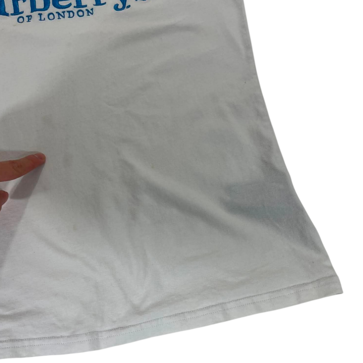 TRASHED BURBERRY WHITE COTTON T-SHIRT (M)