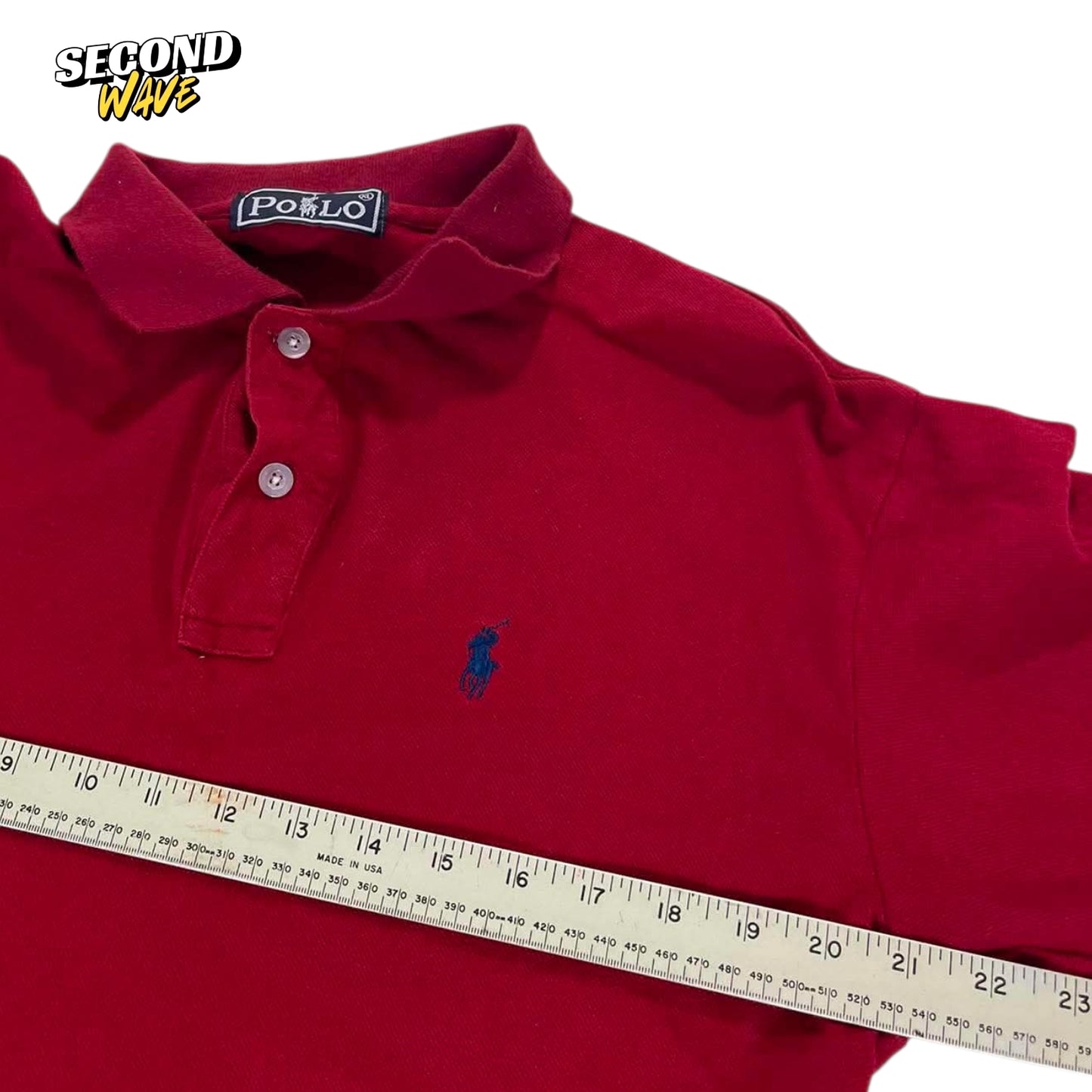 RALPH LAUREN RED POLO SHIRT (M)