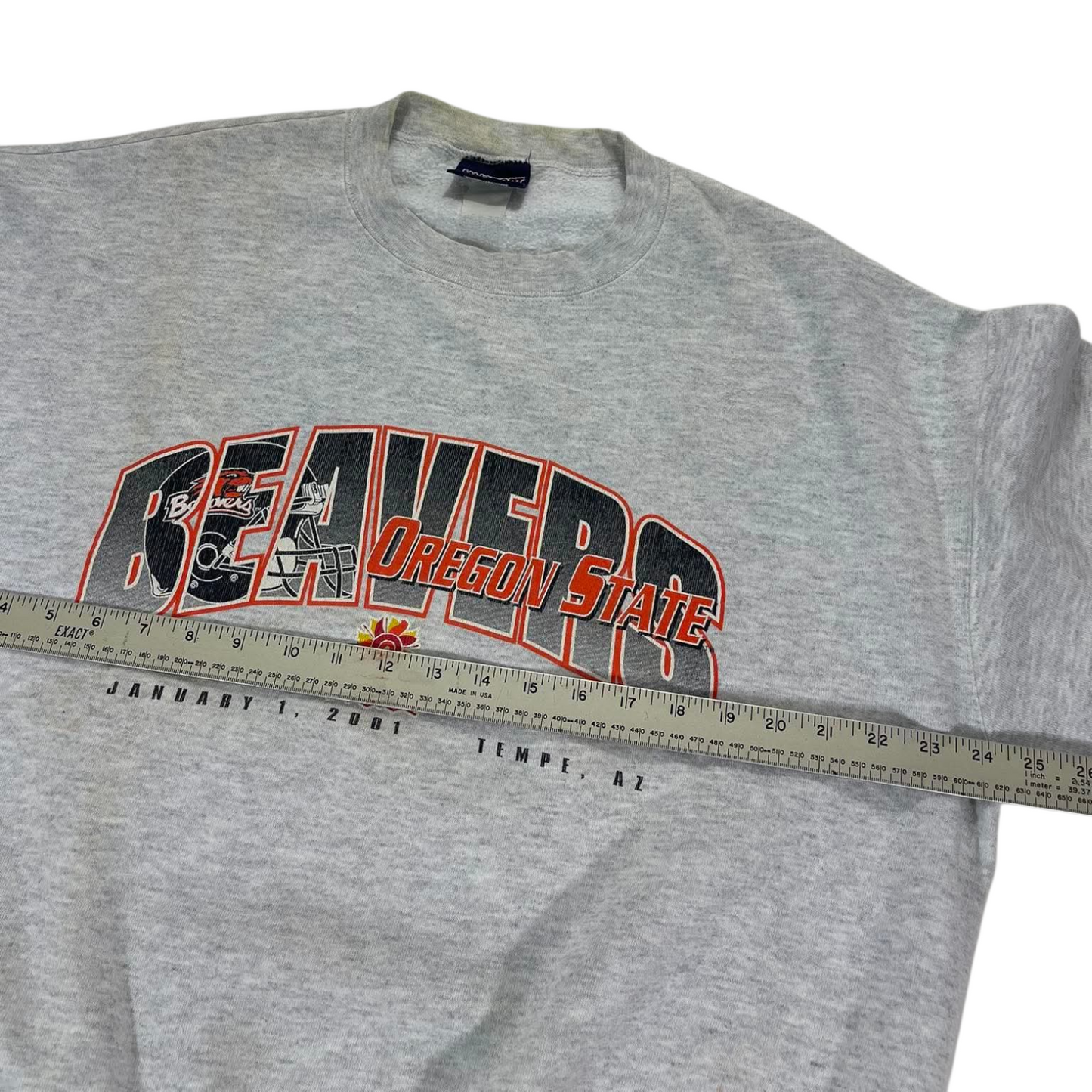 VINTAGE GREY OREGON STATE BEAVERS CREWNECK SWEATSHIRT (L)