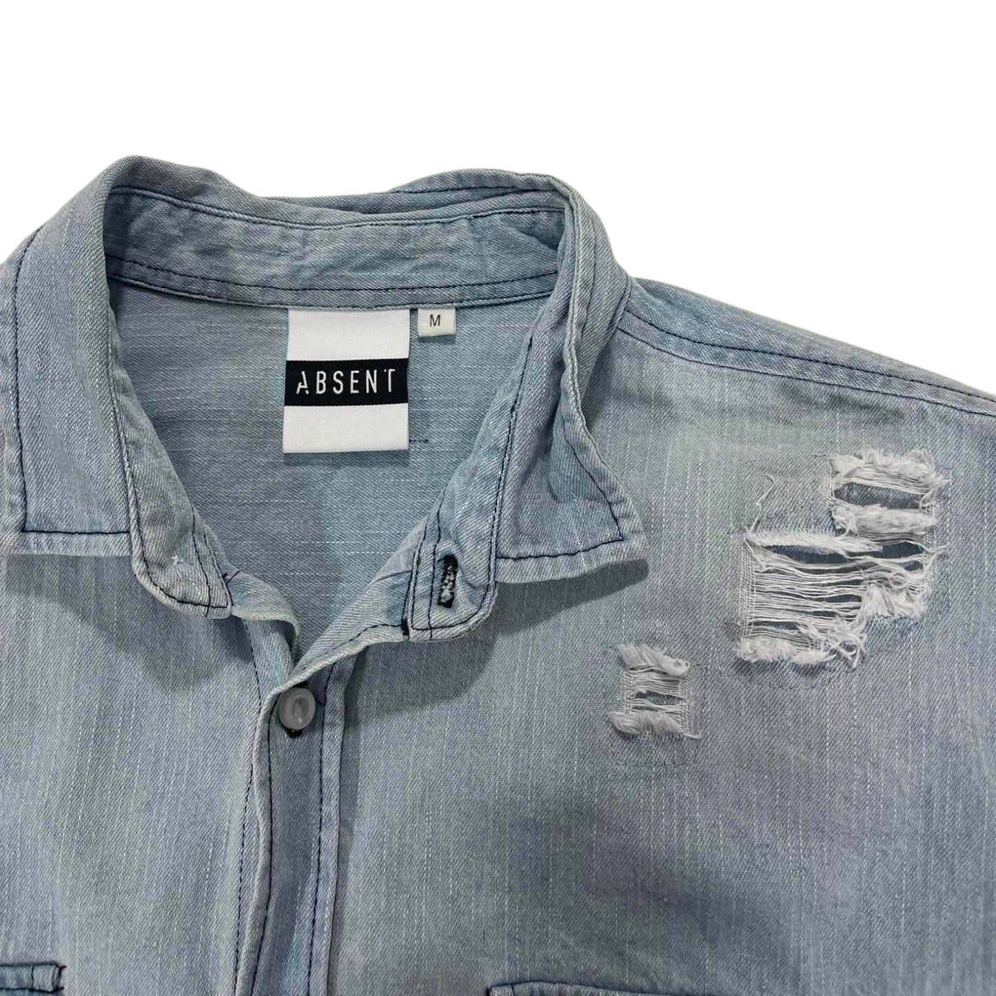 ABSENT BLUE DENIM BUTTON UP (M-L)