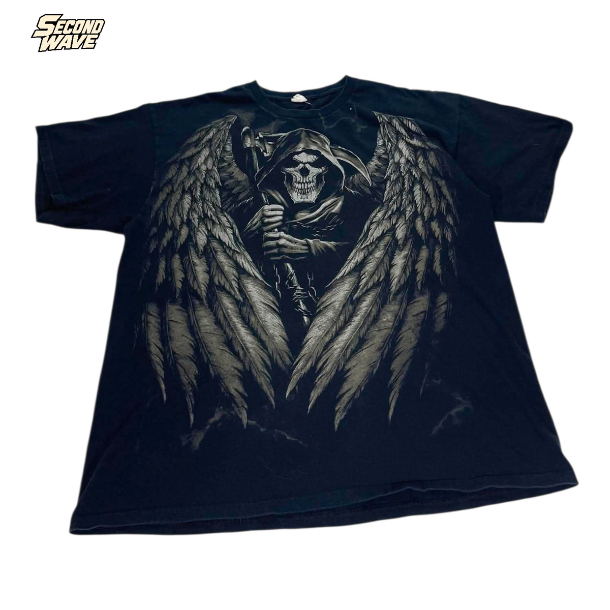 Y2K BLACK GRIM REAPER T-SHIRT (XL)
