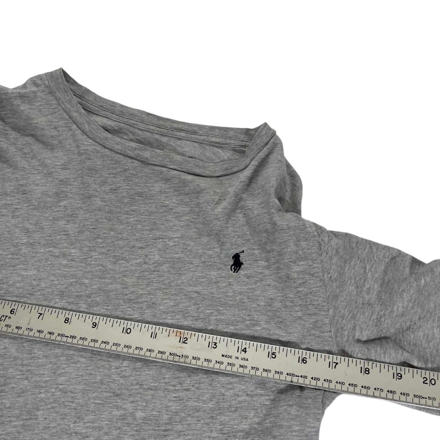 GRAY NO TAG POLO RALPH LAUREN LONG SLEEVE (S)