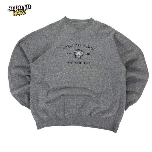VINTAGE GREY BRIGHAM YOUNG UNIVERSITY CREWNECK (M)