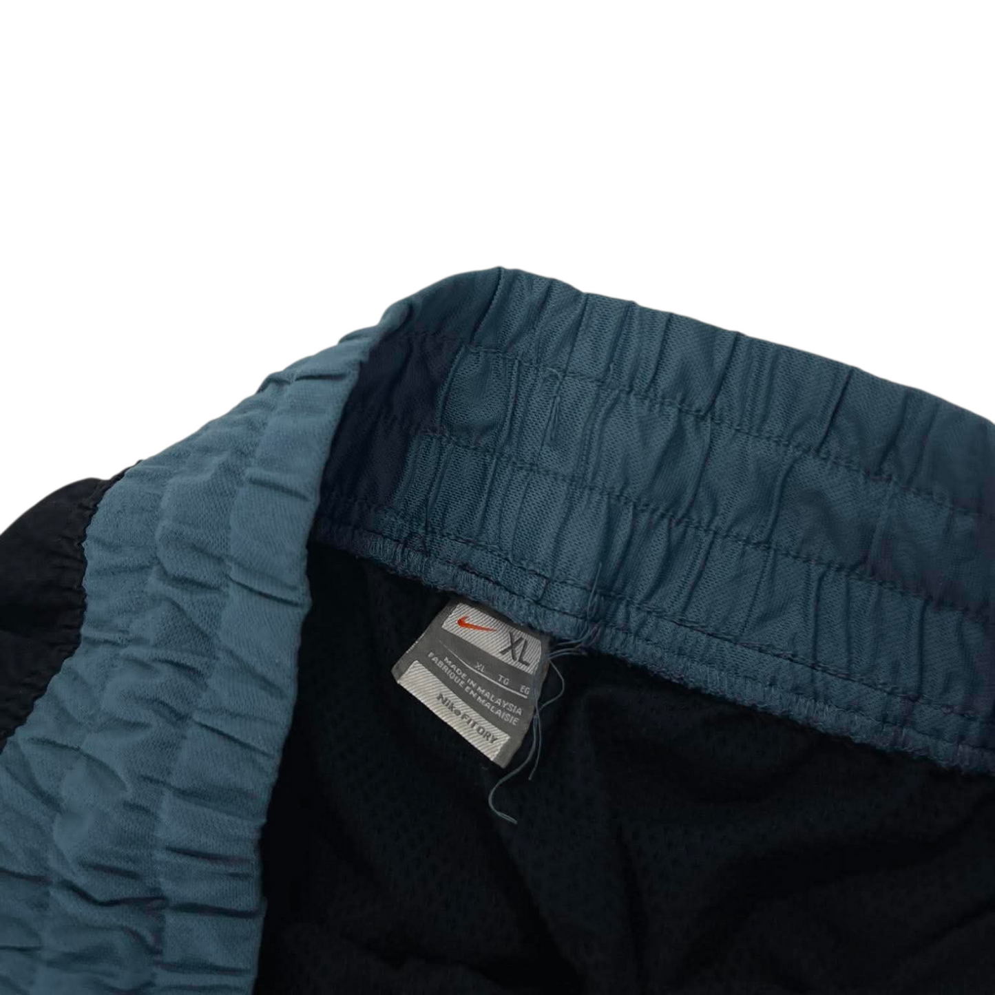 VINTAGE NIKE BLACK & BLUE TRACK PANTS ¹ (L-XL)