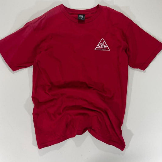 Y2K OBEY RED T-SHIRT WITH WHITE LOGO (M)