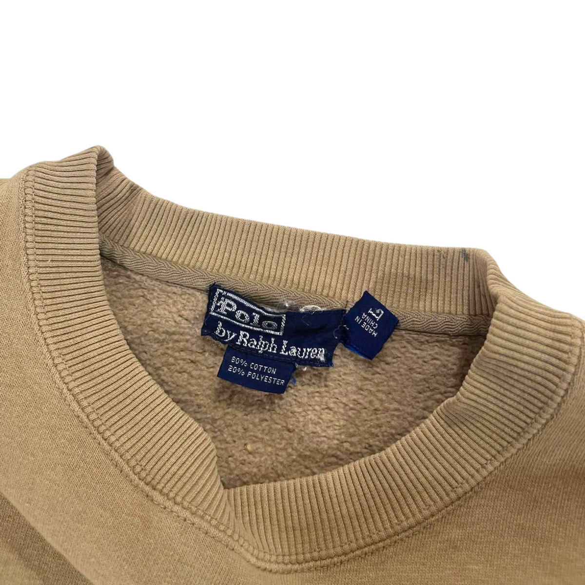POLO RALPH LAUREN TAN CREWNECK (BEST FIT M)