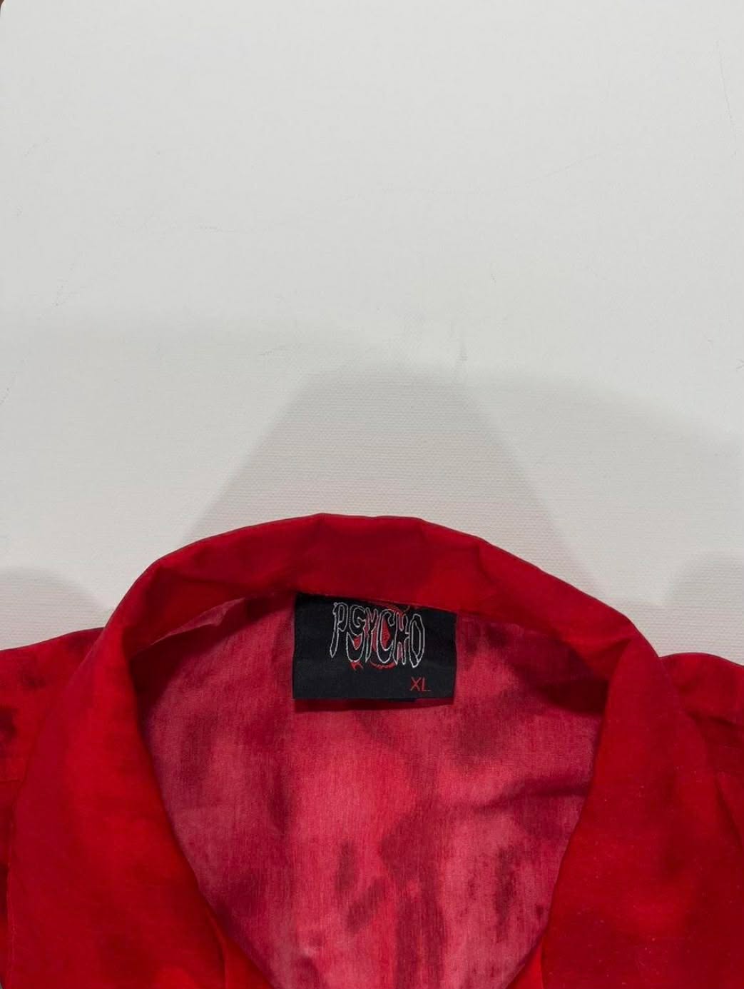 Y2K RED FLAME BUTTON UP SHIRT WITH A UNIQUE DESIGN
