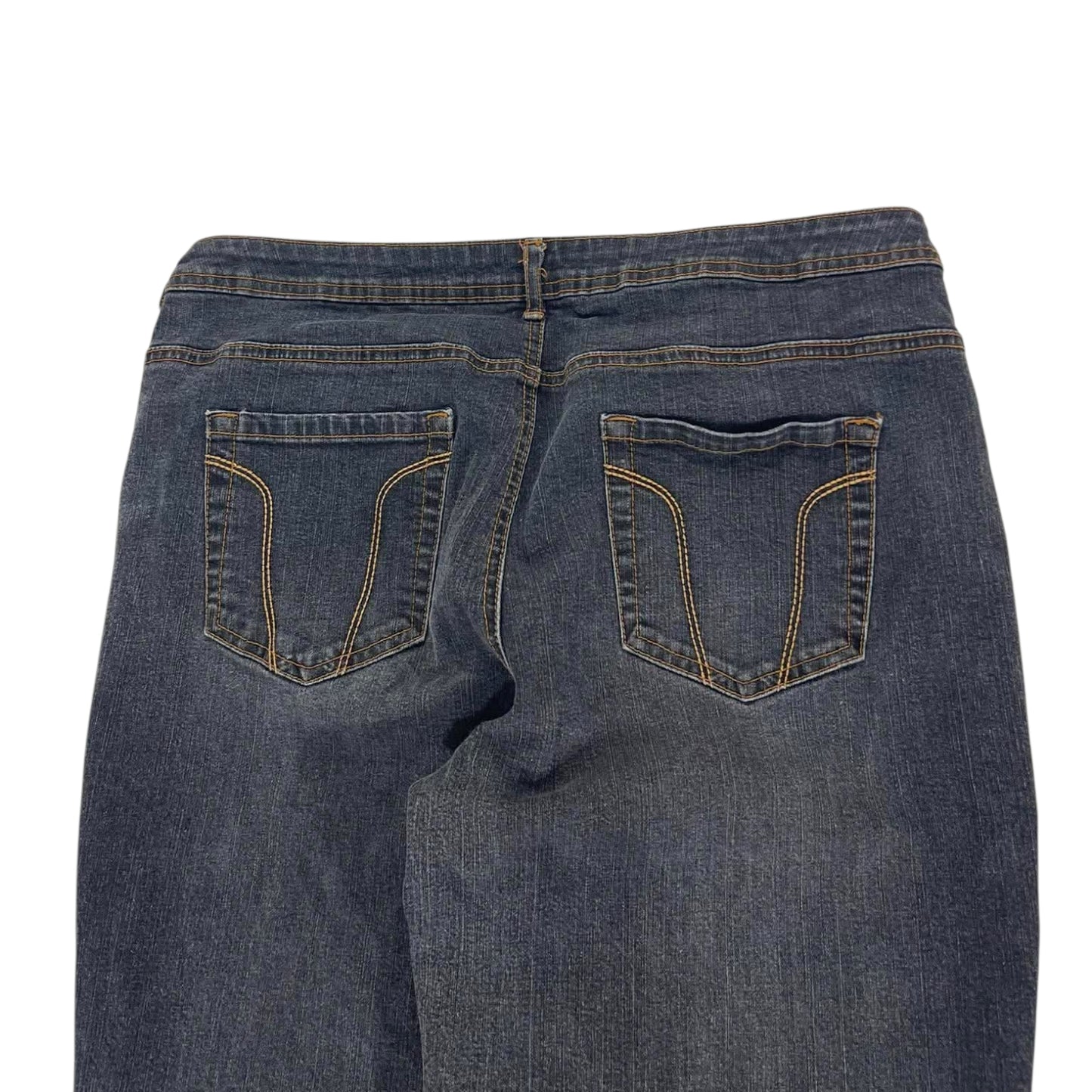 VINTAGE DARK WASH WIDE LEG JEANS (34)