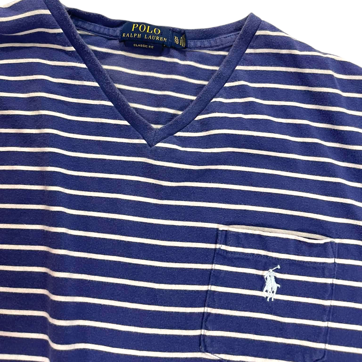 RALPH LAUREN BLUE STRIPED SHIRT (XL)