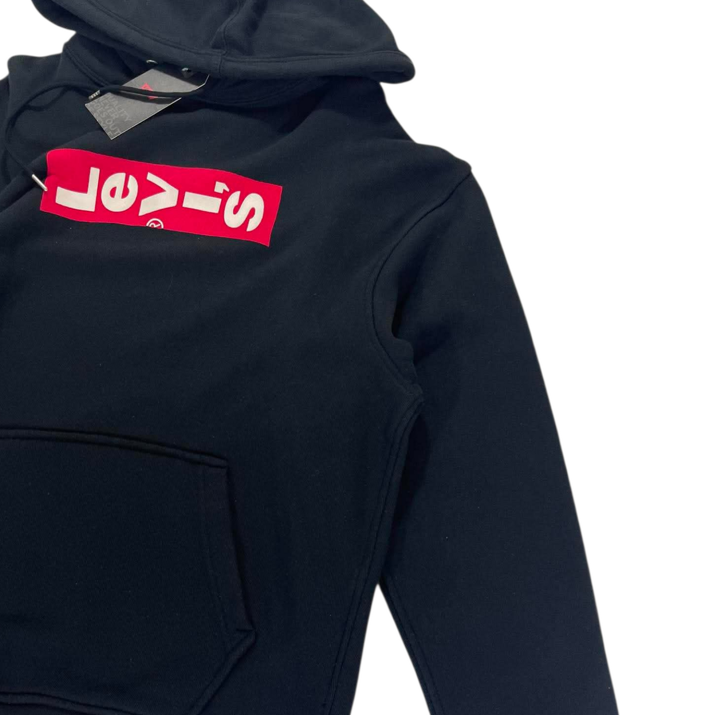 BRAND NEW LEVI'S BLACK BOX LOGO HOODIE (L)