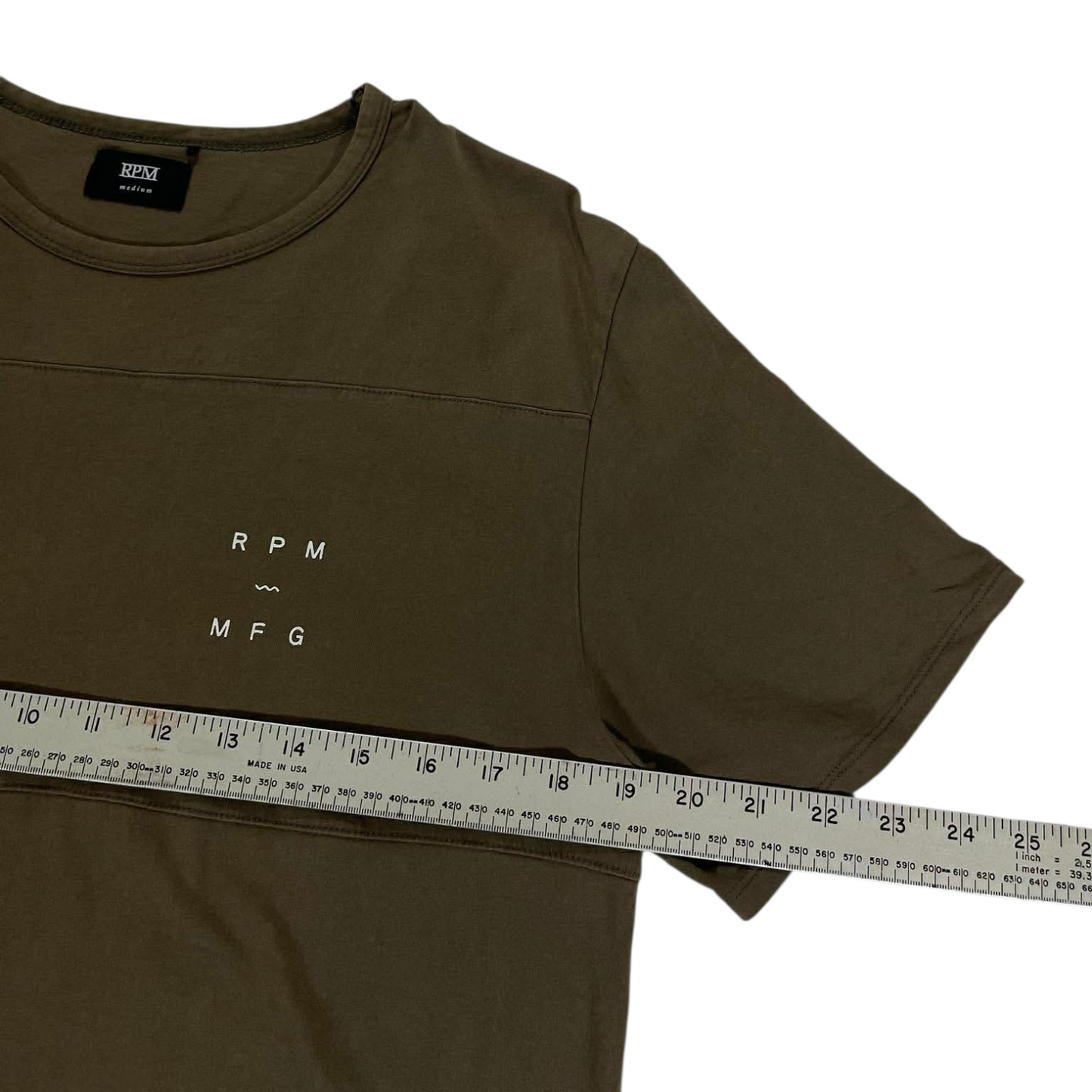 RPM MFG KHAKI COTTON T-SHIRT (M)