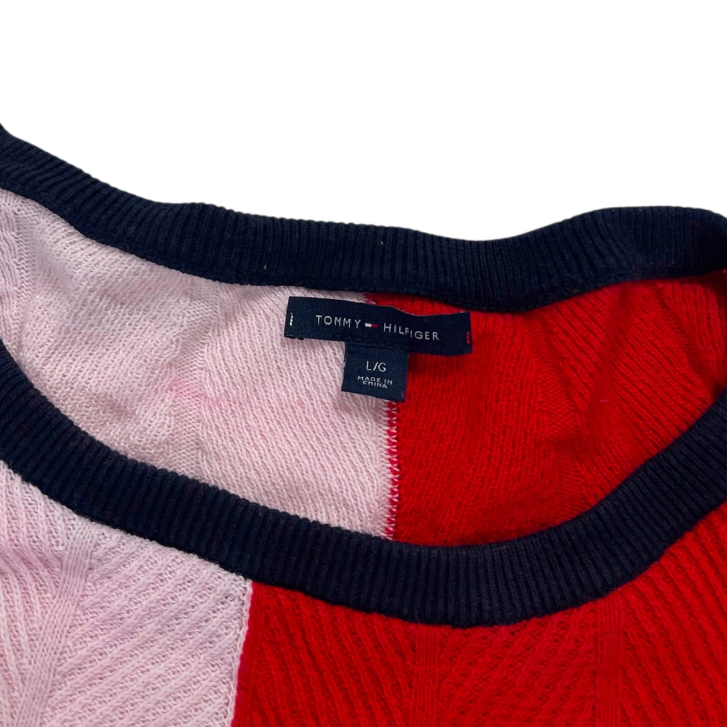 TOMMY HILFIGER RED & PINK CREWNECK (M)