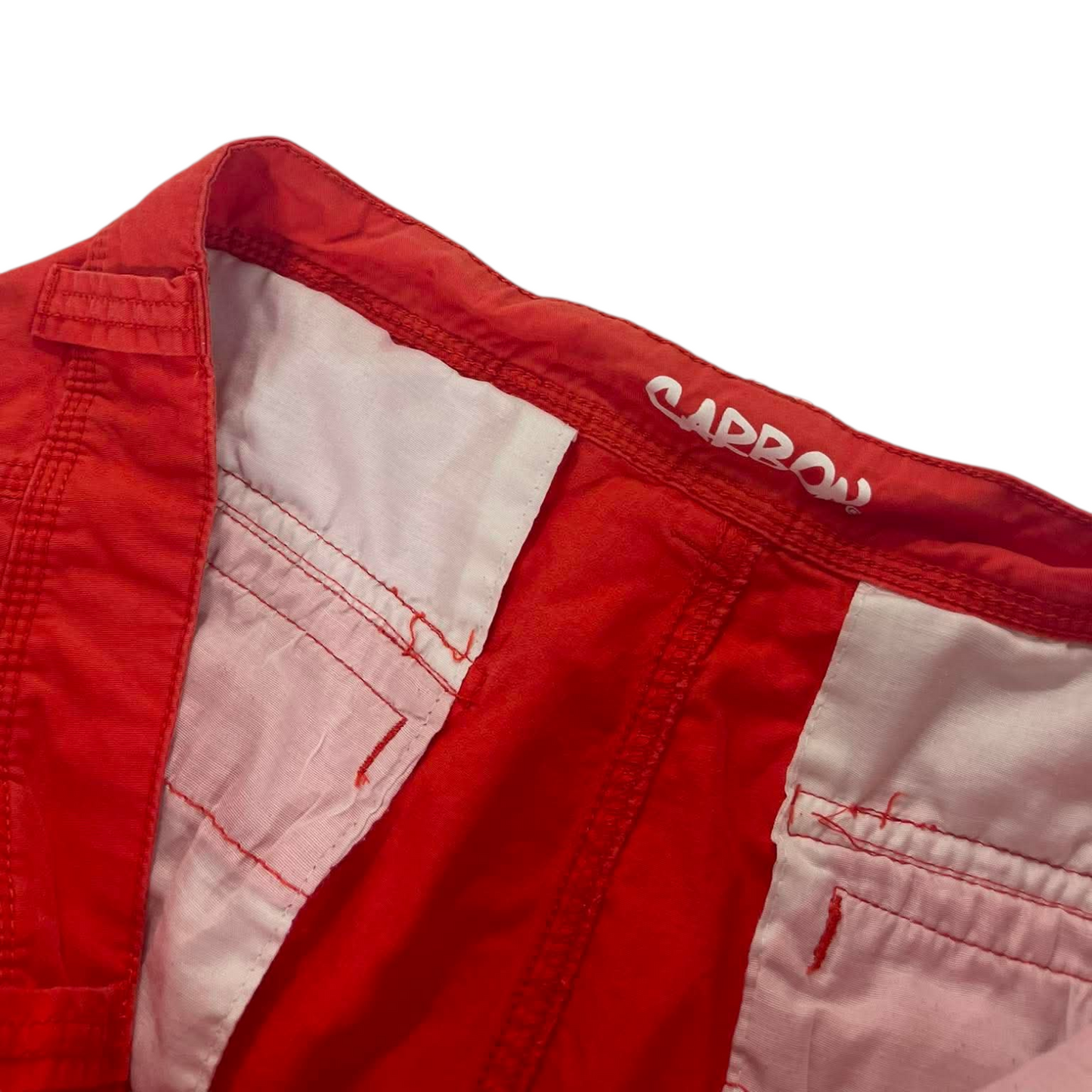 RED CARBON CARGO SHORTS (38)