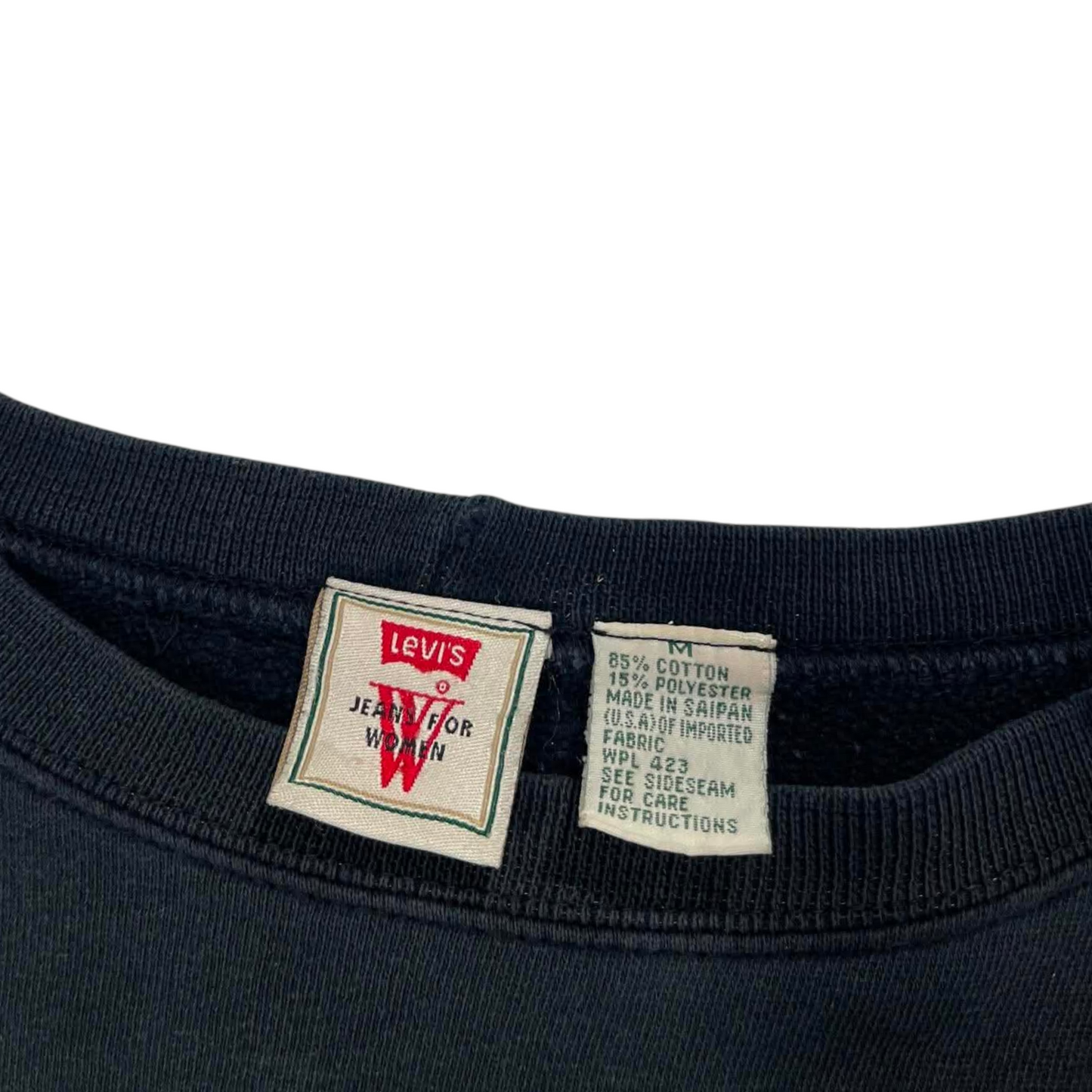 VINTAGE TRASHED LEVI'S NAVY SWEATSHIRT (M)