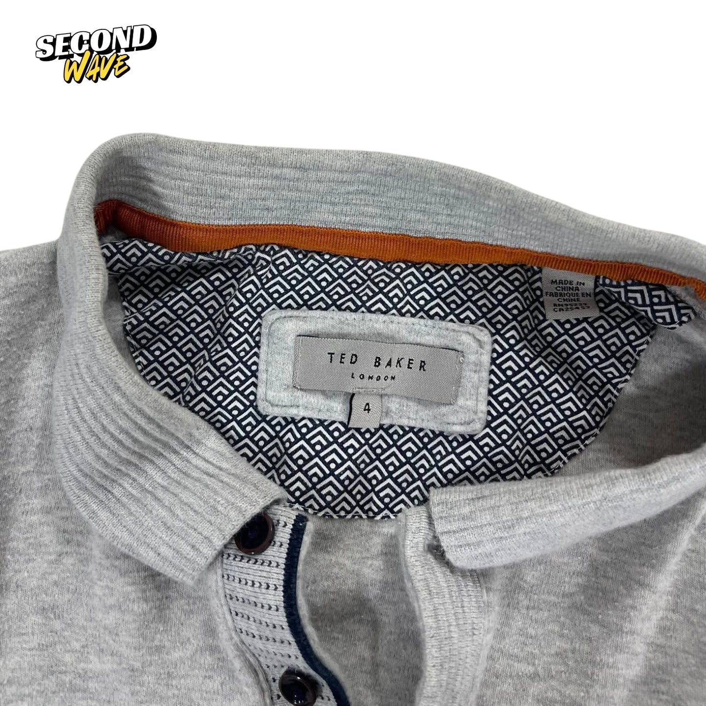 TED BAKER GREY POLO LONG SLEEVE (L)