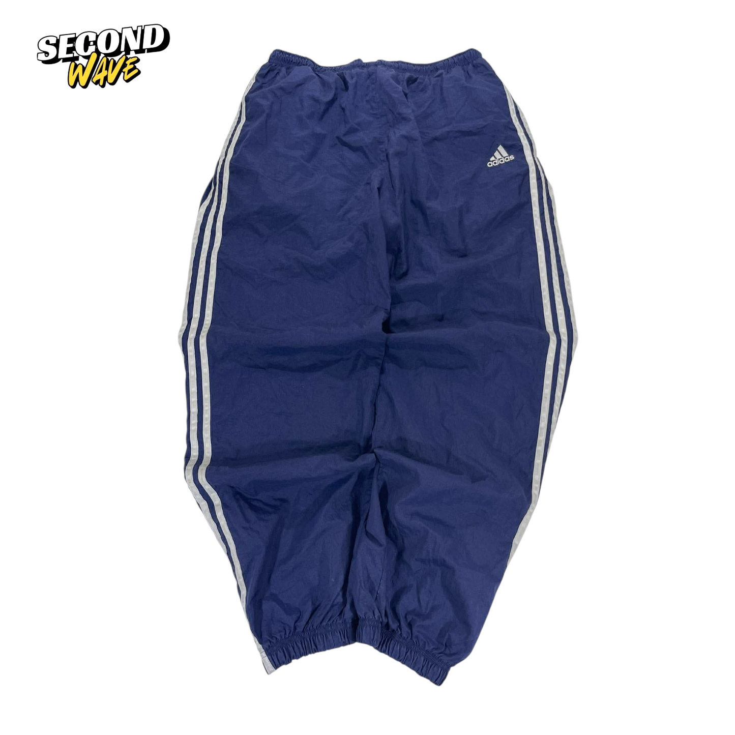 VINTAGE CLASSIC ADIDAS NAVY TRACK PANTS (L)