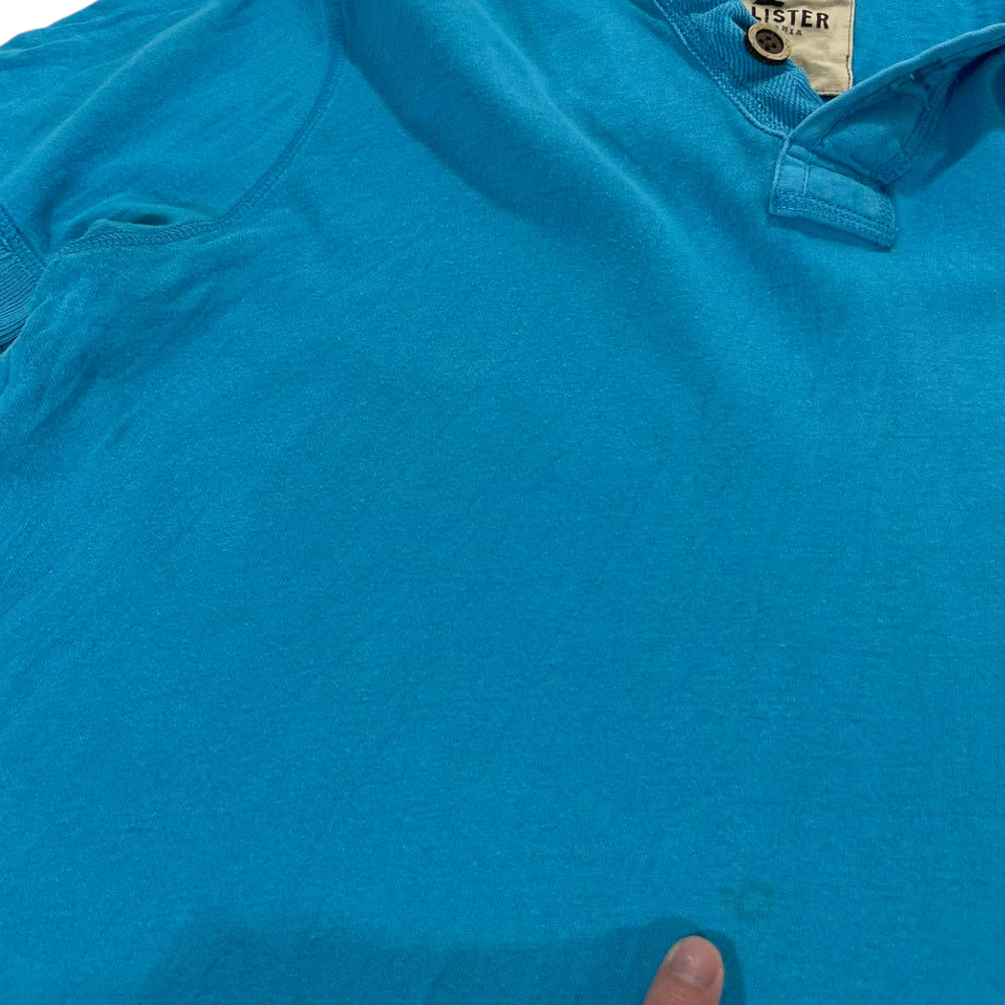 Y2K HOLLISTER BLUE POLO SHIRT (M)