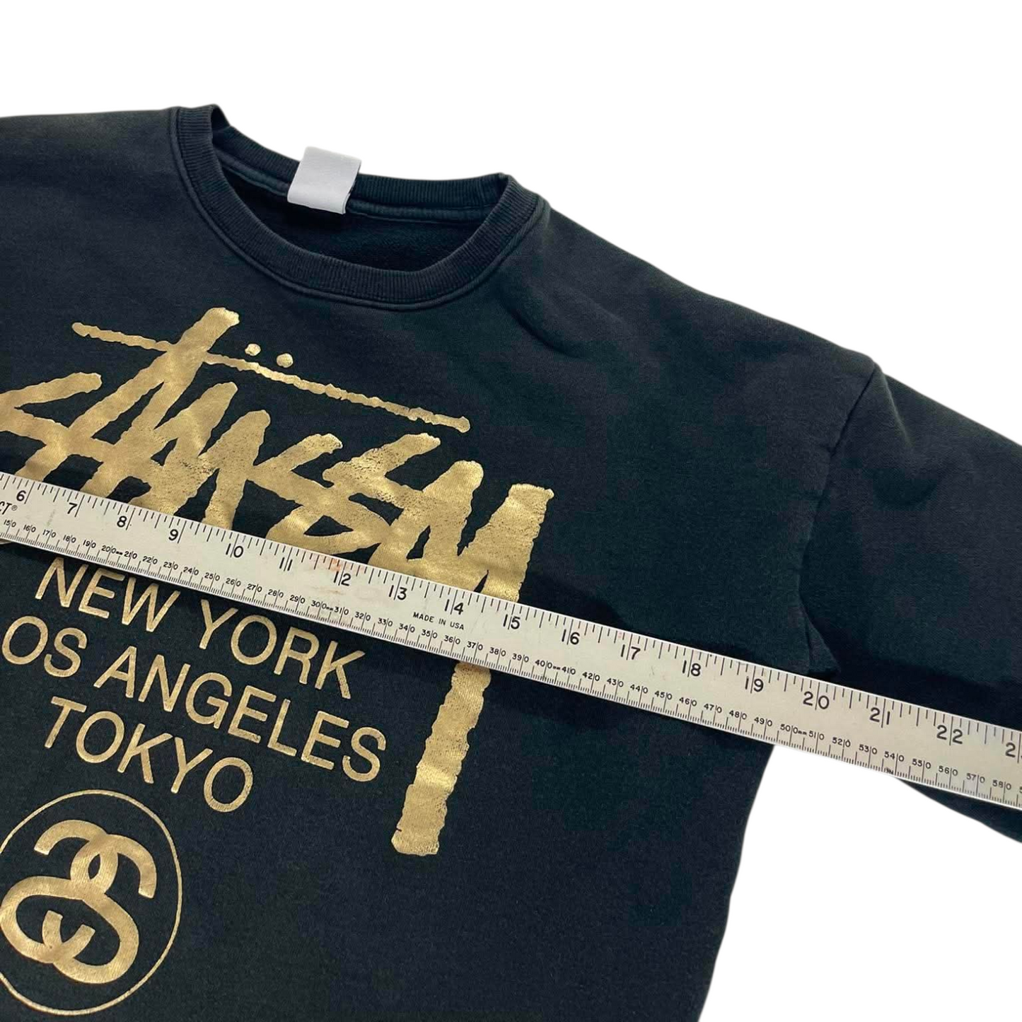 FADED STÜSSY GOLD LOGO CREWNECK (8)