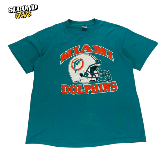 VINTAGE MIAMI DOLPHINS NFL GREEN T-SHIRT (L)