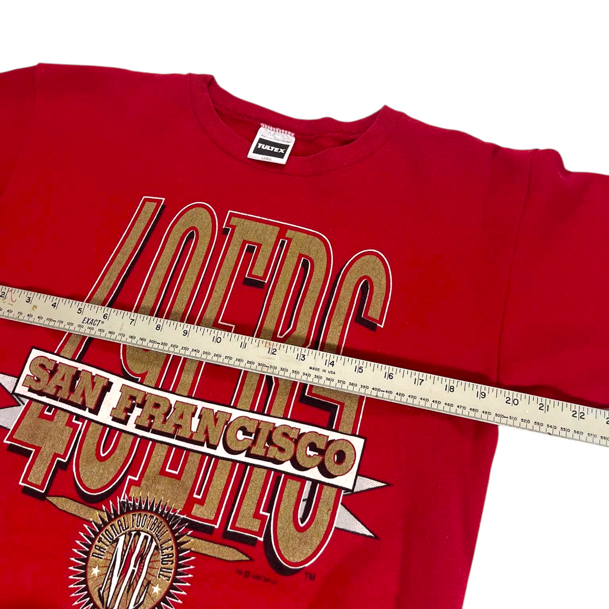 TULTEX SAN FRANCISCO 49ERS CREWNECK (BEST FIT S - M)