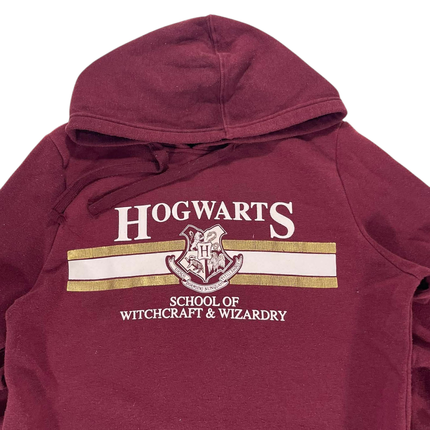 HARRY POTTER BURGUNDY HOGWARTS SCHOOL OF WITCHCRAFT & WIZARDY HOODIE (M)
