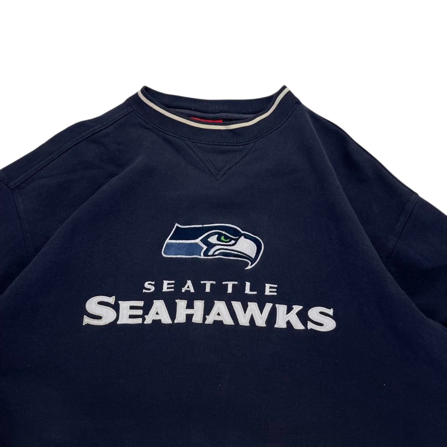 VINTAGE REEBOK NAVY SEATTLE SEAHAWKS CREWNECK (L)