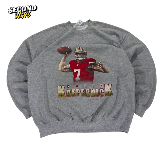 GREY VINTAGE COLIN KAEPERNICK SAN FRANCISCO 49ERS CREWNECK SWEATSHIRT (L-XL)