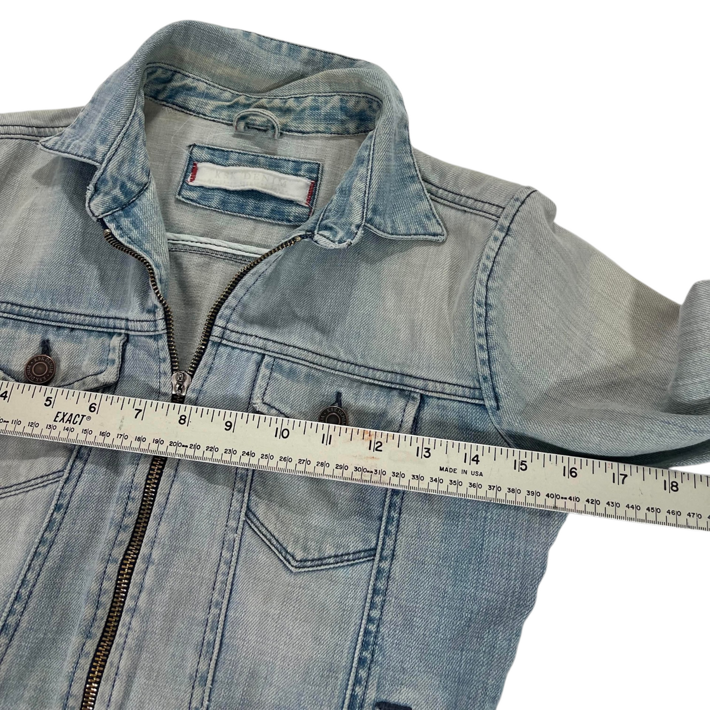 TRASHED HSK BLUE DENIM JACKET (XS)