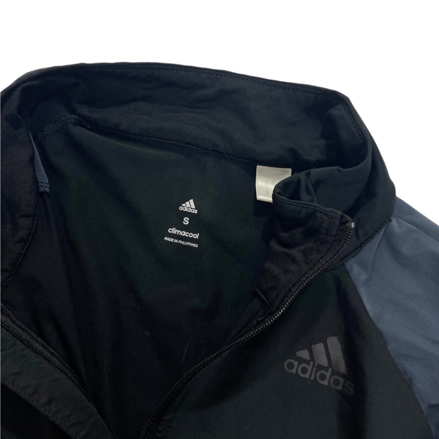 ADIDAS BLACK & NAVY QUARTER ZIP (S)