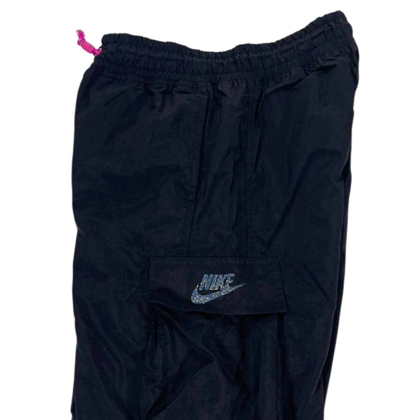 NIKE BLACK CARGO TRACK PANTS WITH PINK ACCENTS (XS-S)